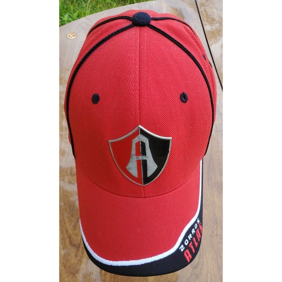 Atlas Zorros Metal 748 Embroidered Soccer Hat Red Cap Strapback Adjustable - Picture 3 of 11